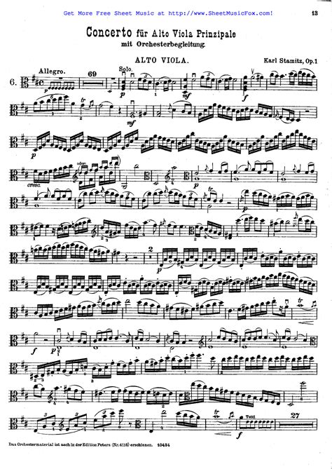 Viola Concerto In D Op. 1 (Edition For Viola And Piano)